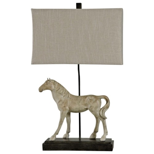 Novelty Horse Lamp with Linen Shade