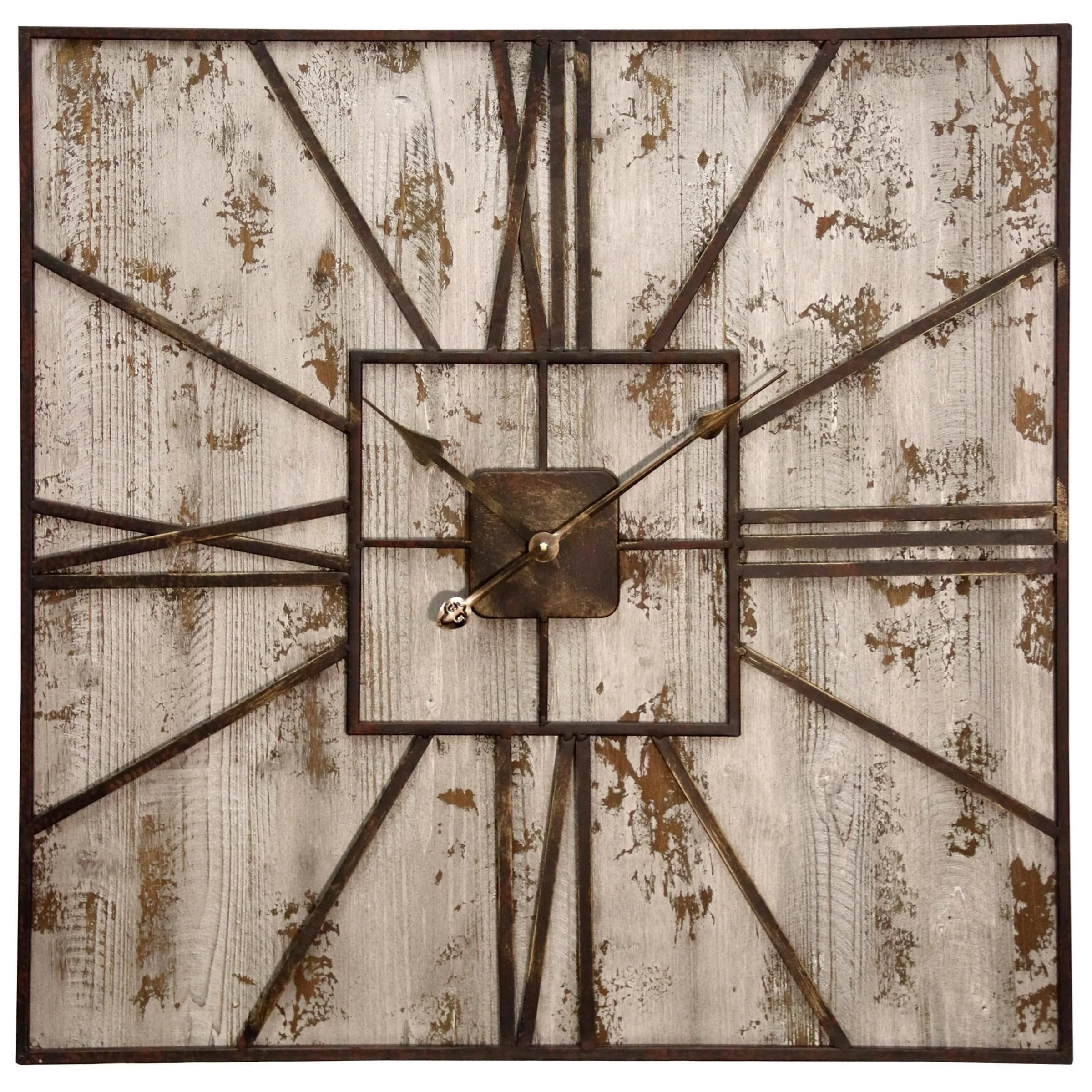 StyleCraft Clocks WC2123 Rustic Metal and Wood Wall Clock | Broadway ...