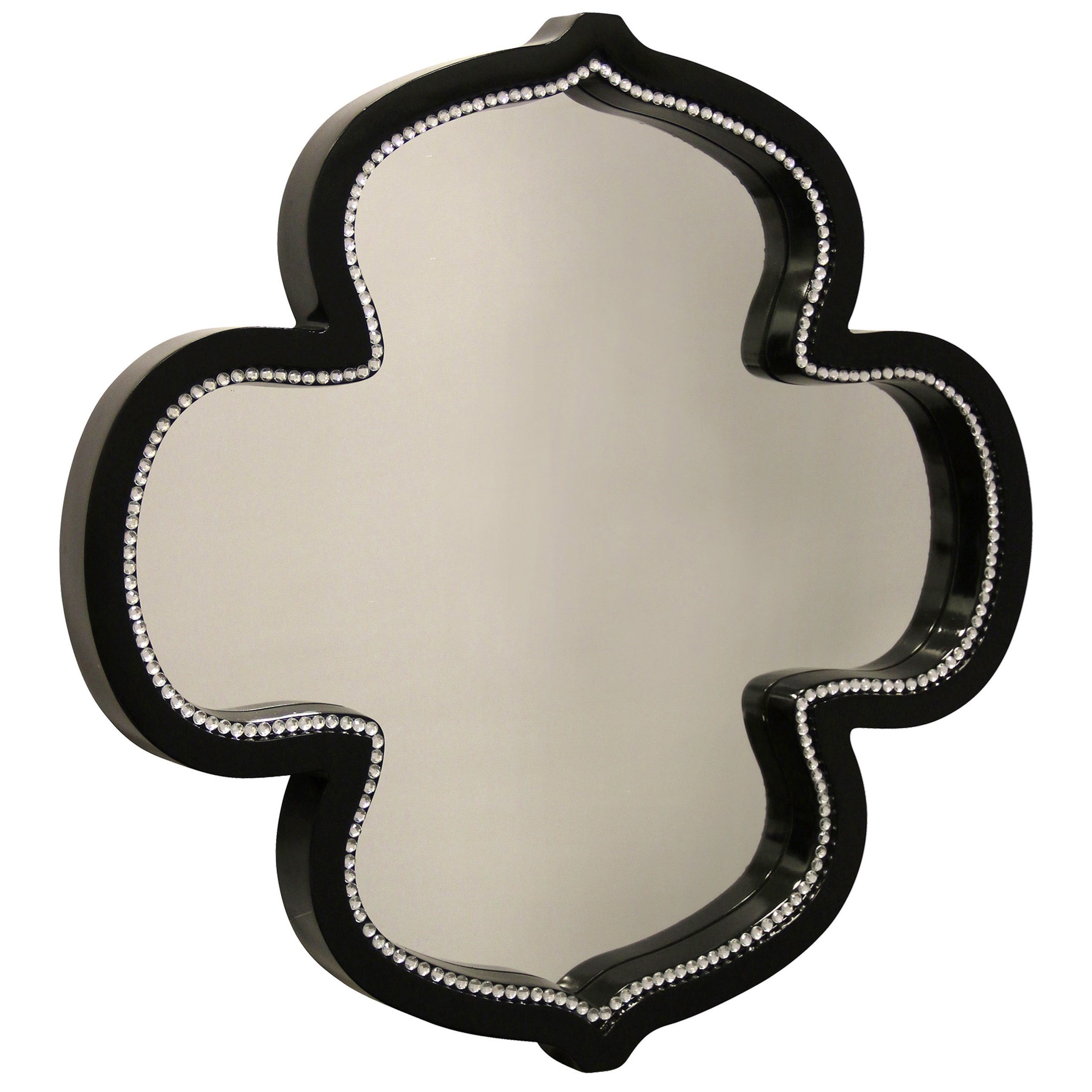 Gloss Black Kathleen Mirror With Clear Glass