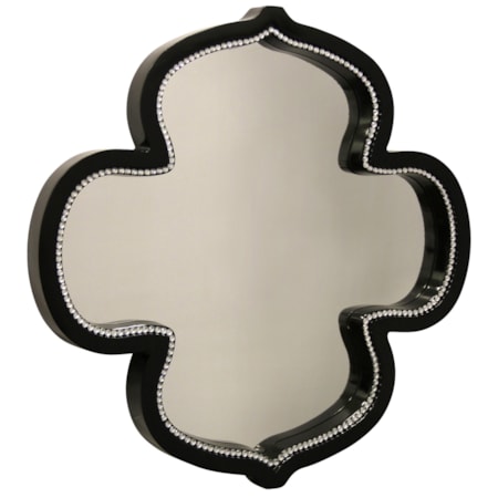 Gloss Black Kathleen Mirror With Clear Glass