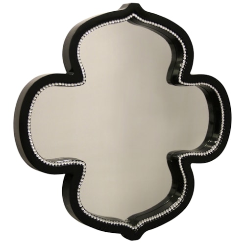 Gloss Black Kathleen Mirror With Clear Glass
