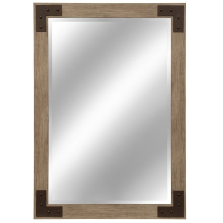 Natural Wood Tone Mirror
