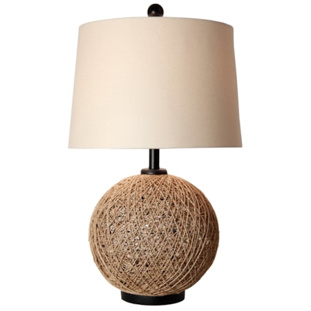 Woven Natural Rattan Ball Table Lamp