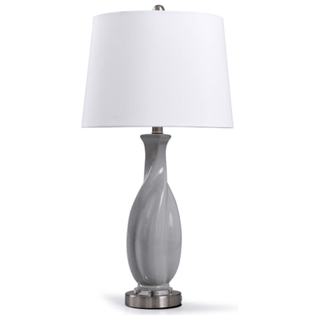 Sculptural Grey Ceramic Lamp