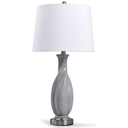 Sculptural Grey Ceramic Lamp