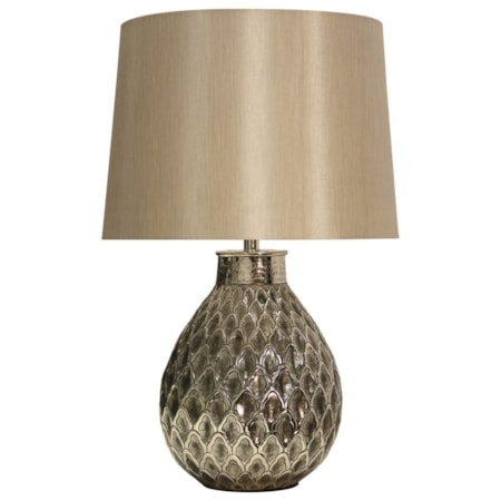 Filigree Embossed Metal Lamp