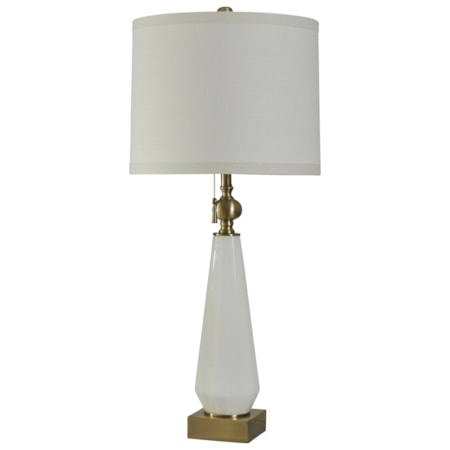 White Glass Table Lamp