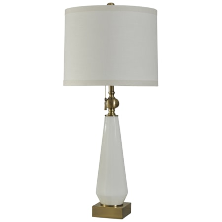 White Glass Table Lamp
