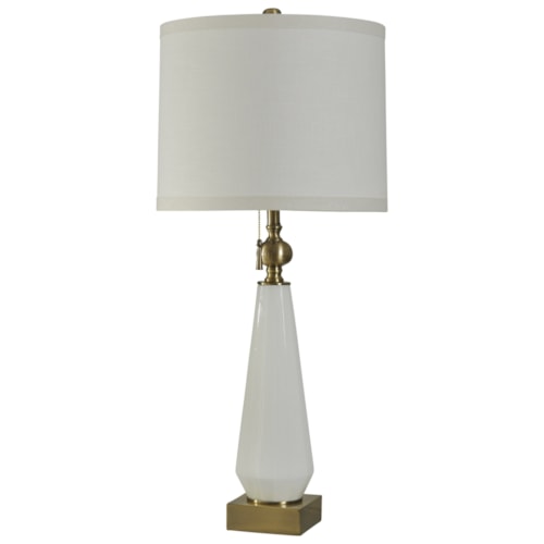 White Glass Table Lamp