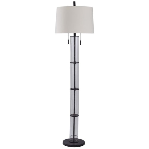 Troy Floor Lamp with Seeded Glass