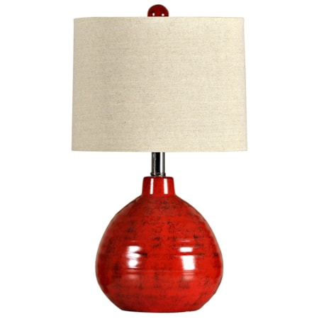 Accent Apple Red Ceramic Table Lamp