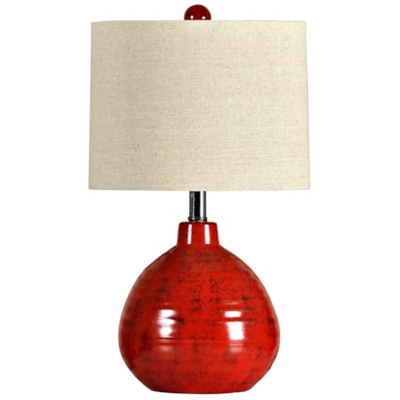 Accent Apple Red Ceramic Table Lamp