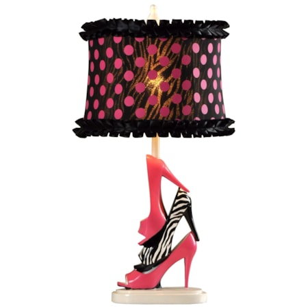 Diva Shoes Pink and Black Table Lamp