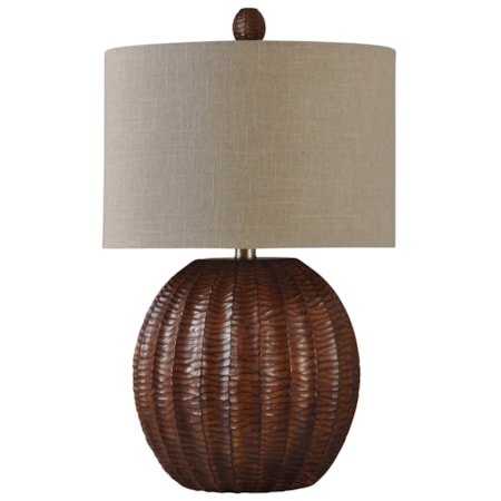Wood Brown Finish Table Lamp