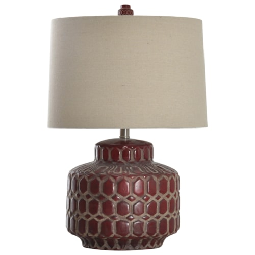 Antique Red Ceramic Table Lamp