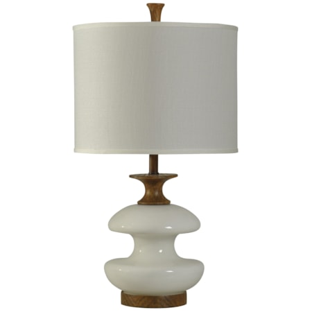 White Glass Accent Lamp
