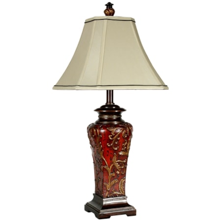 Crimson Floral Zoey Table Lamp