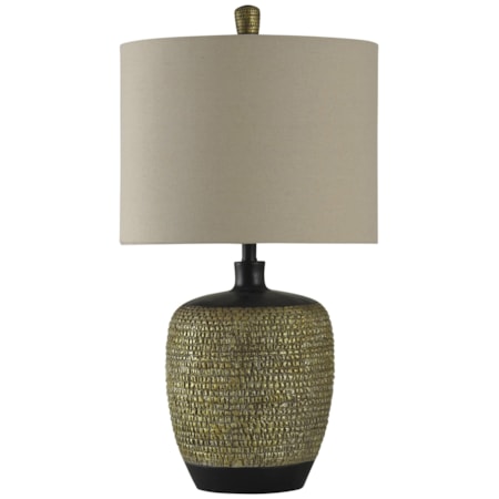 Gold and Black Barrel Lamp