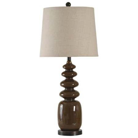 Glass and Steel Table Lamp