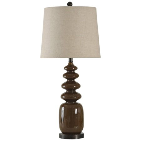 Glass and Steel Table Lamp