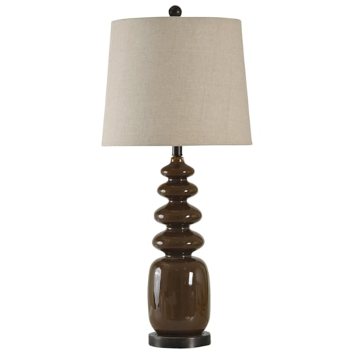 Glass and Steel Table Lamp