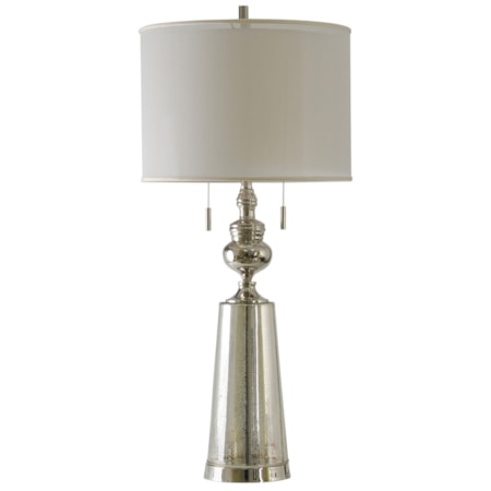 Plated Glass and Nickel Lamp