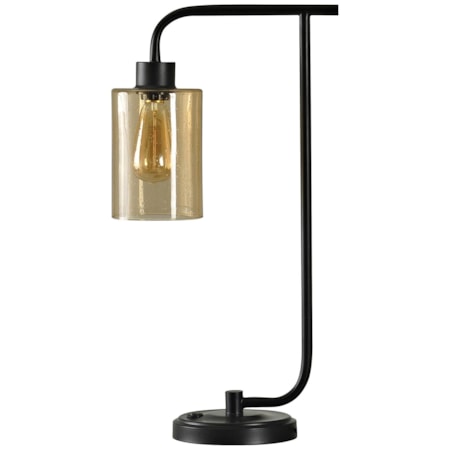 Glass and Metal Desk Lamp