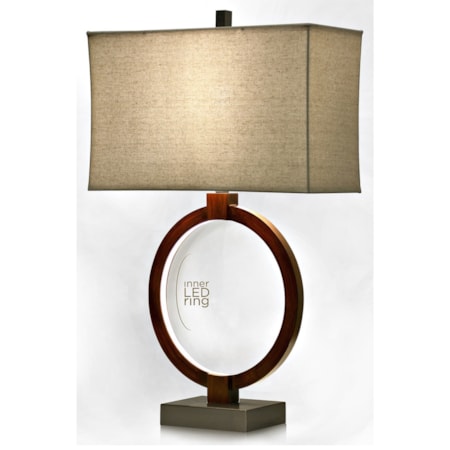 Wood Lamp with LED Inner Ring