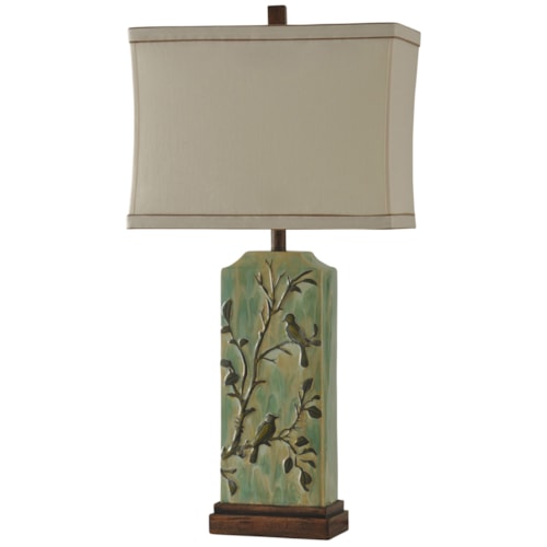Ceramic Birds On Twigs Lamp