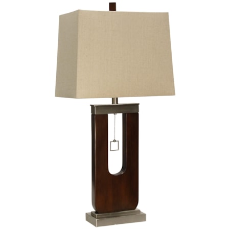 Wood and Metal Table Lamp