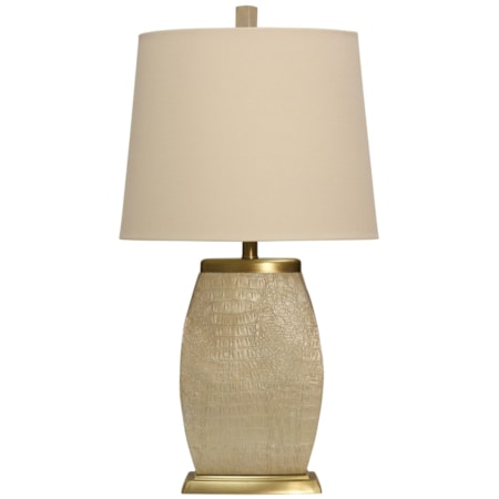 Scale Engraved & Brass Accented Table Lamp