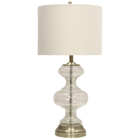 Glass And Metal Transitional Table Lamp