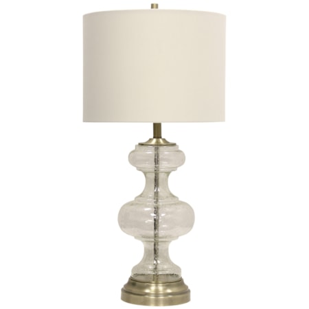 Glass And Metal Transitional Table Lamp