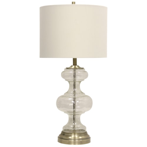 Glass And Metal Transitional Table Lamp