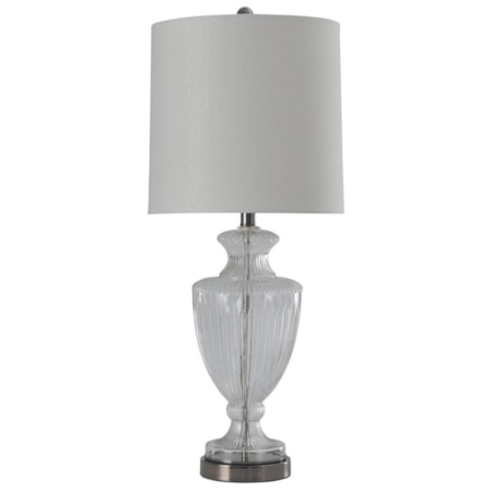 Ridged Clear Glass Lamp