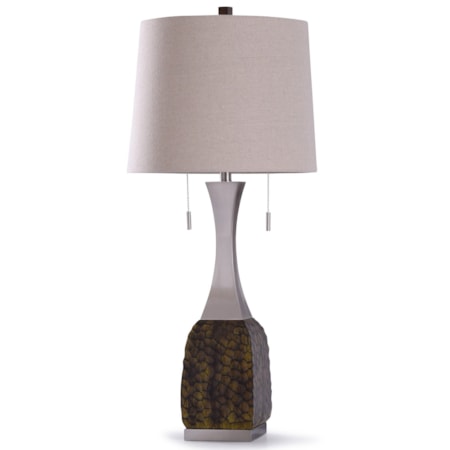 Straus Burg Steel and Croc Lamp
