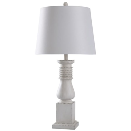 Old White Distressed Lamp