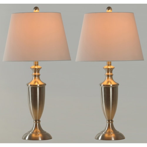 Pair of Urn Shaped Steel Table Lamps