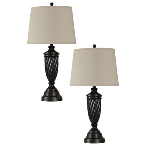 Pair of Bronze Metal Table Lamps