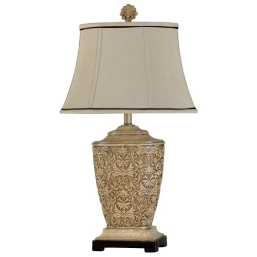 Traditional Carved Ivory Table Lamp