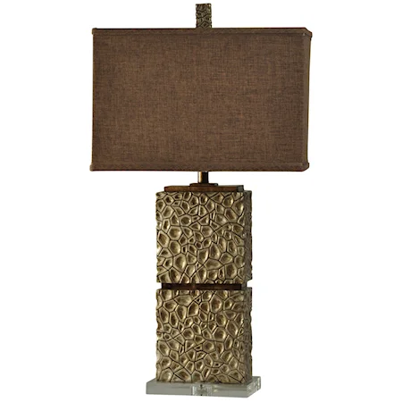 Hand Carved Contemporary Gold Table Lamp
