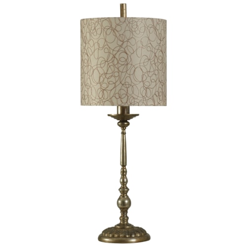 Candlestick Styled Steel Buffet Lamp