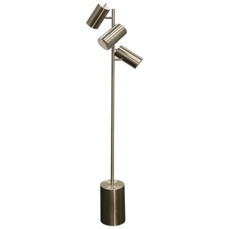 Brushed Steel 3-Head Floor Lamp