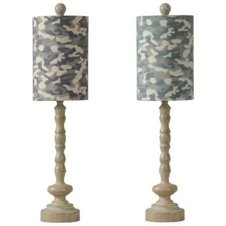 Set of 2 Steel Buffet Lamps