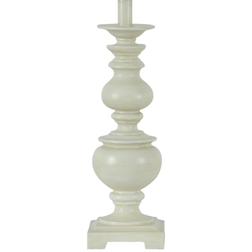 Ivory Resin Candlestick Lamp Base