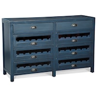 Eight Drawer Server with 6 Wine Racks