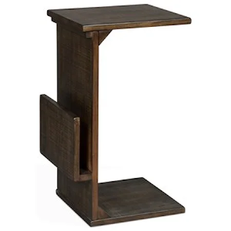 Solid Wood Mahogany Chairside Table w/ Magazine Rack