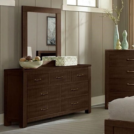 Dresser and Mirror Set