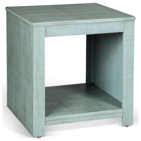 Rustic Solid Wood Mahogany End Table