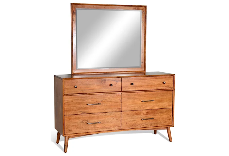 American Modern Dresser and Mirror Combination by Sunny Designs at Home Furnishings Direct